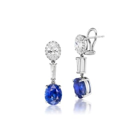 SAPPHIRE AND DIAMOND EARRINGS