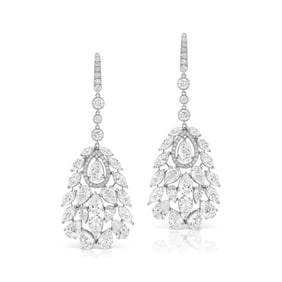 DIAMOND ACCENTED CHANDELIER EARRINGS