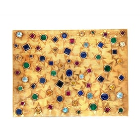 French 18K Yellow Gold Colored Diamond, Emerald