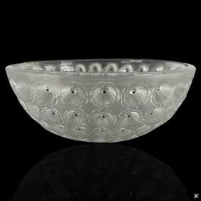 Lalique France Crystal "Nemours" Floral Bowl