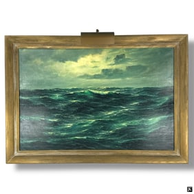Frank Schneider,Oil on canvas "Stormy Seascape"