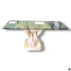 Vintage Regency Palm Leaf Console Table