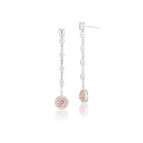 FAINT BROWNISH PINK DIAMOND EARRINGS