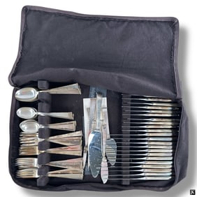80 Pc Set Gorham Sterling Flatware Golden Stardust