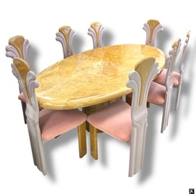 1980's Post Modern 9 Pc Dining Room Set