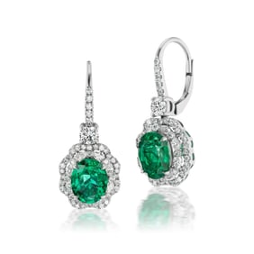 EMERALD AND DIAMOND EARRINGS