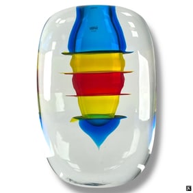 Alfredo Barbini Sommerso Glass Vase