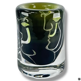 Ingeborg Lundin for Orrefors "Faces" Vase