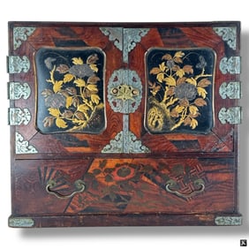 Antique Japanese Marquetry & Lacquer Chest