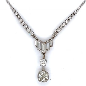 14K White Gold 2.35 Ct. Diamond Necklace