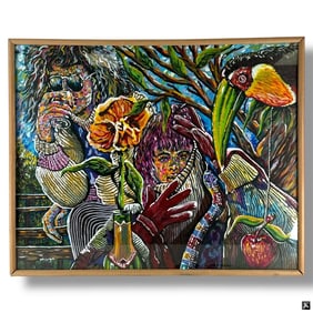 Jorge Vallina Acrylic Painting "Adam & Eve"