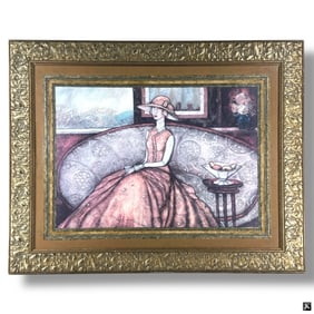 Lumila Curilova Framed Color Print "Lady on Sofa"