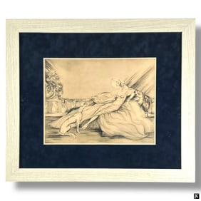 Louis Icart Style Print "Woman & Borzoi"