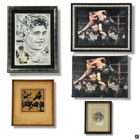 Group of 5 Vintage Boxing Memorabilia