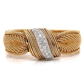 1960’s 14K Yellow Gold Diamond Watch/Bracelet
