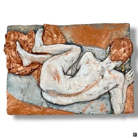Rodney Shaw Terracotta Relief Plaque 'NUDE"