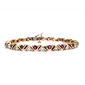 5.00 Ct Diamond & Ruby Bracelet