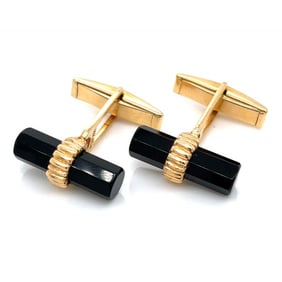 1960’s 14K Yellow Gold Onyx Cufflinks