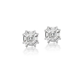 EVA COLLECTION DIAMOND ASSCHER STUDS