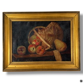 Antique Oil/Canvas "Still Life" signed Mickel