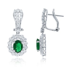 EMERALD AND DIAMOND EARRING