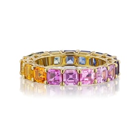 NATURAL FANCY COLOR SAPPHIRE ETERNITY BAND