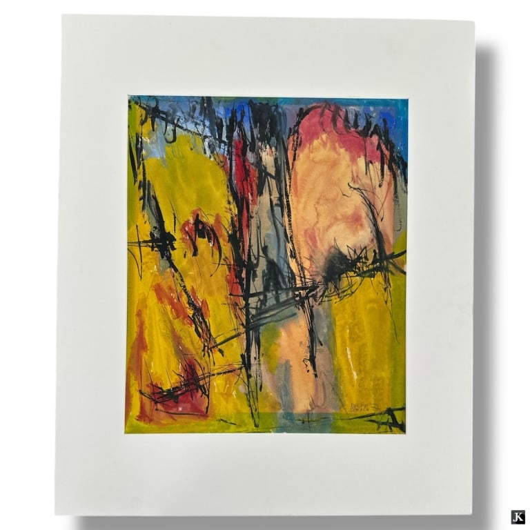 Rolph Scarlett Gouache on Paper "Untitled": Rolph Scarlett (American 1889-1984) Gouache on Paper "Untitled". Signed lower right. Good condition. Set in mat frame. Paper measures 16-1/2" x 14", mat measures 24" x 20". LA/B13/SH:19B
