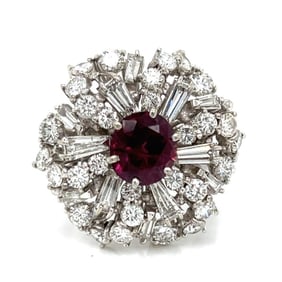 18K White Gold 2.00 Ct. Ruby & Diamond Ring