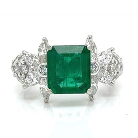 Platinum 1.62 Ct. Emerald & Diamond Ring