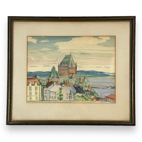 Paul Bisvert Watercolor Work On Paper Framed