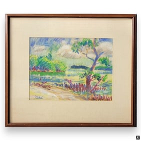 Nike Parton (USA B1922) Landscape Watercolor