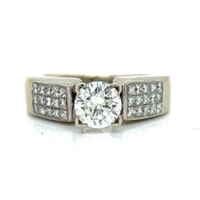 14K White Gold 0.85 Ct. Diamond Engagement Ring