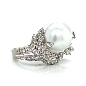 18K White Gold 1.40 Ct. Diamond & South Sea Pearl