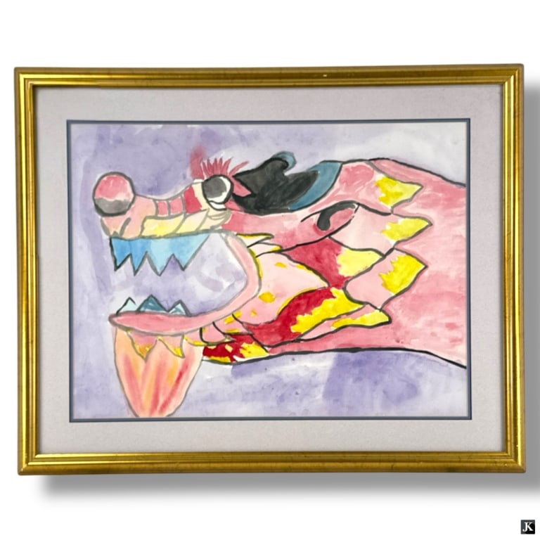 Original Watercolor on Paper "Dragon" (1 of 4)