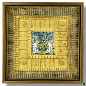 Faux Decorative Tile in Wood Frame