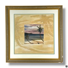 Decorative Framed Color Print "Beach Scene"