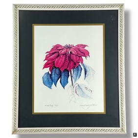 Keith Martin Johns Color Lithograph "Poinsettia"
