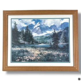 Framed Decorative Color Print "Mountain Landscape"
