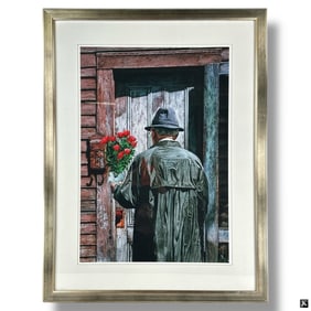 Decorative Framed Color Print "Flower Delivery"