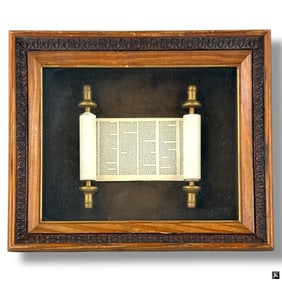 Miniature Torah Scroll in Shadowbox Frame