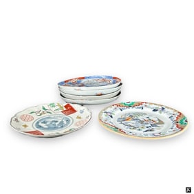 Lot 6 Vintage Antique Imari Arita Porcelain Plates