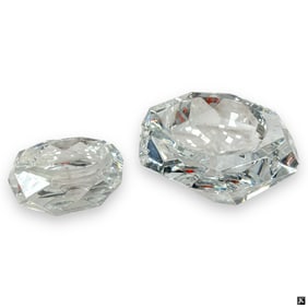 Two (2) Baccarat Faceted Crystal Ashtrays