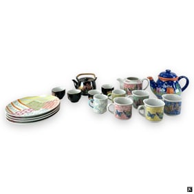 Collection of Teapots, Cups and Plates