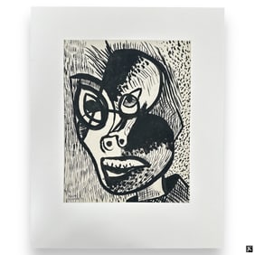 Rolph Scarlett Ink on Paper "Portrait"