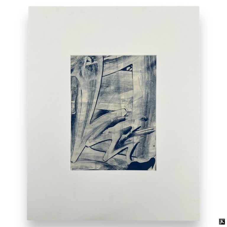 Rolph Scarlett Ink on Paper "Modernist Abstract": Rolph Scarlett, American/Canadian (1889-1984) Ink on Paper "Modernist Abstract". Signed in pen lower left. Affixed to mat. Good condition. Measures 11-1/4" x 8", mat measures 20" x 16" LA/B13/SH:11B