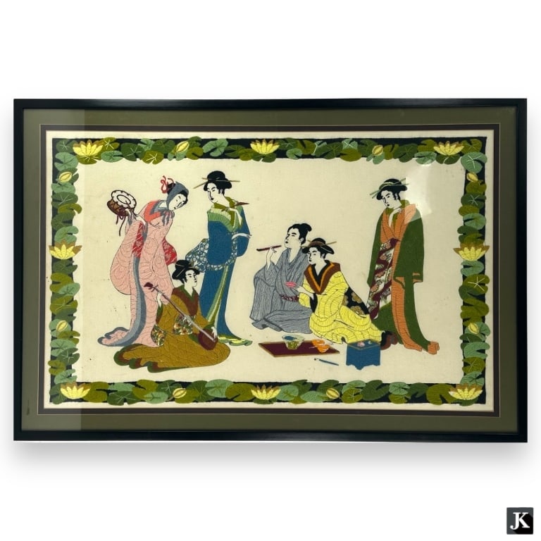 Japanese Woven Wool Tapestry Of Figures (1 of 4)