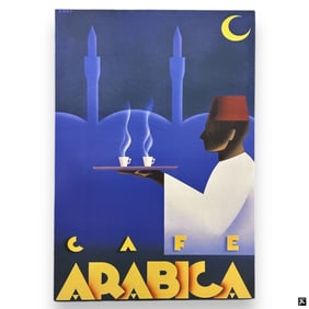 "Cafe Arabica Poster" Decorative Canvas Print