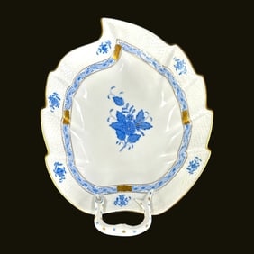 Herend Hungary "Chinese Bouquet Blue" Leaf Bowl