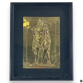 19/20C Brass Plaque In Shadowbox