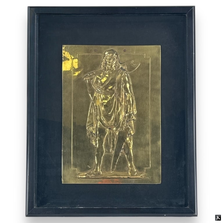 19/20C Brass Plaque In Shadowbox (1 of 4)